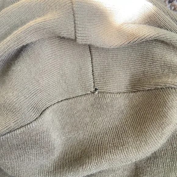 Anthropologie Daily Practice Mini Dress Womens M Olive Tie Front Long Sleeve - Picture 4 of 5